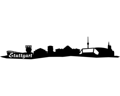 Wandsticker Stuttgart Skyline  schwarz 30x5,4cm - Ansicht 1