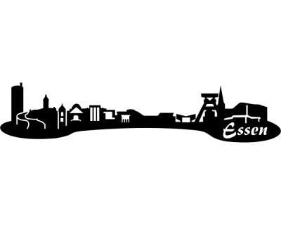 Wandsticker Essen Skyline  schwarz 30x6,4cm Sonderangebot