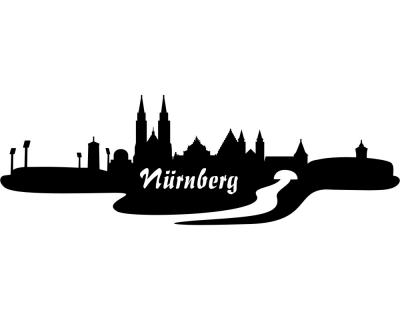 Wandsticker Nrnberg Skyline schwarz 30x9,8cm - Ansicht 1