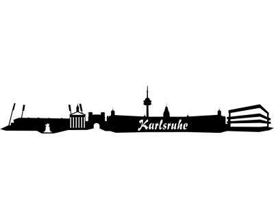 Wandsticker Karlsruhe Skyline 30x5,3cm schwarz Sonderangebot