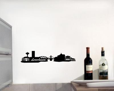 Wandsticker Leverkusen Skyline  schwarz 30x6,5cm
