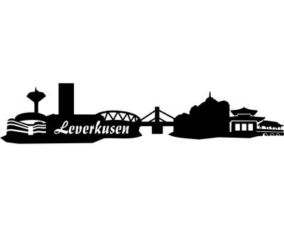 Wandsticker Leverkusen Skyline  schwarz 30x6,5cm Sonderangebot