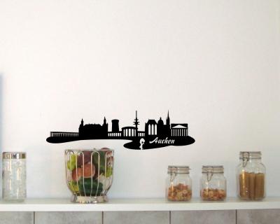 Wandsticker Aachen Skyline schwarz 30x8,1cm