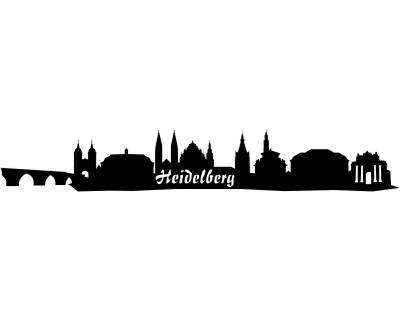 Wandsticker Heidelberg Skyline schwarz 30x4,7cm - Ansicht 1