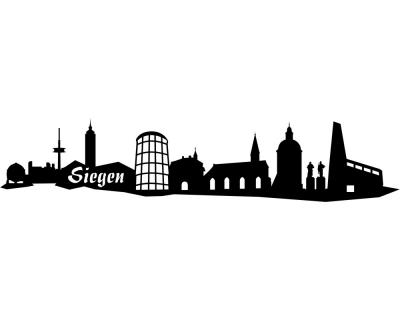 Wandsticker Siegen Skyline  schwarz 30x6,9cm Sonderangebot