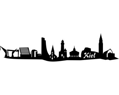 Wandsticker Kiel Skyline schwarz 30x6,1cm - Ansicht 1