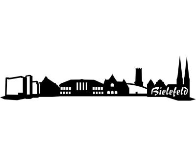 Wandsticker Bielefeld Skyline  schwarz 30x7cm - Ansicht 1