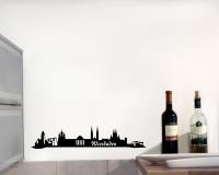 Wandsticker Wiesbaden Skyline  schwarz 30x7cm