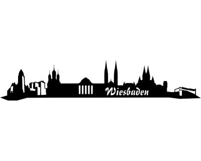 Wandsticker Wiesbaden Skyline  schwarz 30x7cm - Ansicht 1