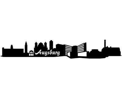 Wandsticker  Augsburg Skyline  schwarz 30x4,7cm Sonderangebot