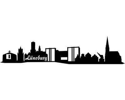 Wandtattoo Lneburg Skyline schwarz 30x6,8cm - Ansicht 1