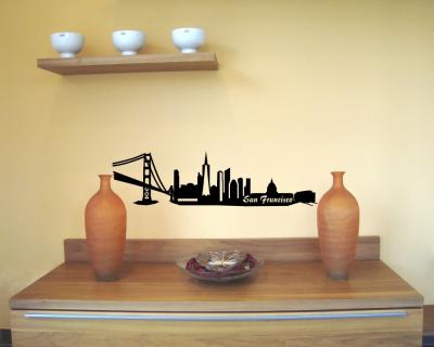 Wandtattoo San Francisco Skyline schwarz 30x8,1cm - Ansicht 2