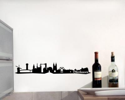 Wandtattoo Oberhausen Skyline 30 x 4.7 cm schwarz