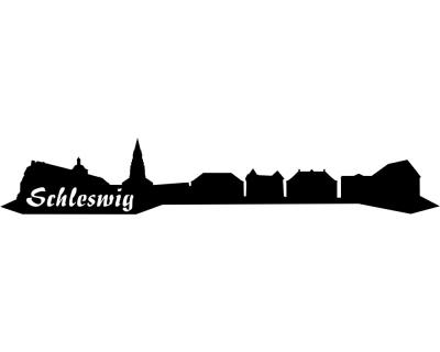 Wandtattoo Schleswig Skyline schwarz 30x5,2cm Sonderangebot