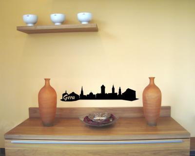 Wandtattoo Gera Skyline schwarz 30x6,7cm