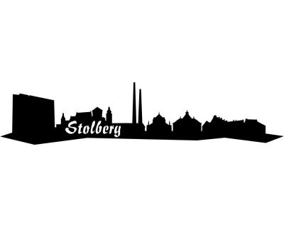 Wandtattoo Stolberg Skyline schwarz 30x6,6cm Sonderangebot