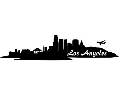 Wandtattoo Los Angeles LA Skyline schwarz 30x6,5cm Sonderangebot