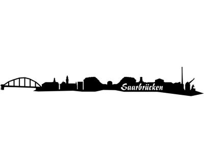 Wandtattoo Saarbrcken Skyline schwarz 30x4,3cm - Ansicht 1