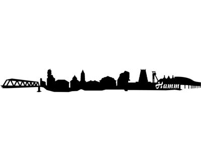 Wandtattoo Hamm Skyline schwarz 30x3,5cm - Ansicht 1