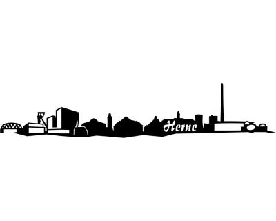 Wandtattoo Herne Skyline schwarz 30x5,9cm - Ansicht 1