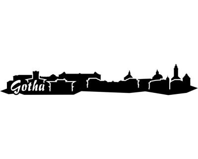 Wandtattoo Gotha Skyline schwarz 30x5,4cm Sonderangebot