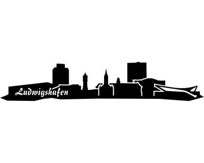 Wandtattoo Ludwigshafen Skyline schwarz 30x5,7cm - Ansicht 1