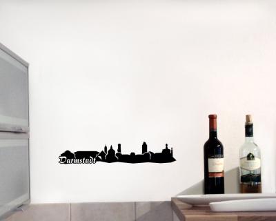 Wandtattoo Darmstadt Skyline 30x5,6cm Sonderangebot