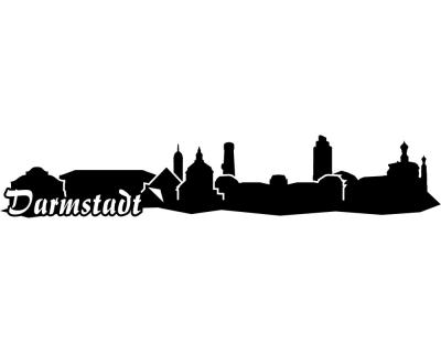 Wandtattoo Darmstadt Skyline 30x5,6cm Sonderangebot