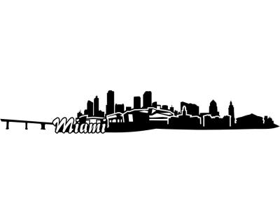 Wandtattoo Miami Skyline 30x4,6cm - Ansicht 1