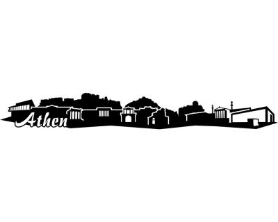 Wandtattoo Athen Skyline 30x4cm - Ansicht 1