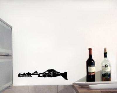 Wandtattoo Jerusalem Skyline 30x6.8cm Schwarz
