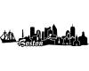 Wandaufkleber Boston Skyline 30cm x 7.8cm Schwarz Sonderangebot