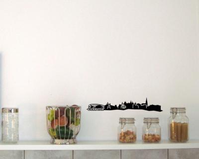 Wandtattoo Schwerin Skyline 30x5.8cm Schwarz