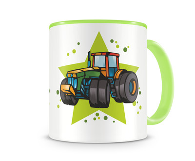 Tasse mit einem Traktor als Motiv