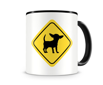 Tasse mit dem Motiv Chihuahua Warnschild