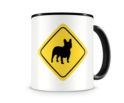 Tasse mit dem Motiv Franzsische Bulldogge Warnschild