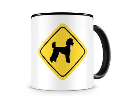 Tasse mit dem Motiv Pudel Warnschild Tasse