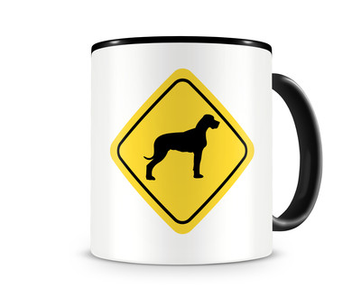 Tasse mit dem Motiv Deutsche Dogge Warnschild