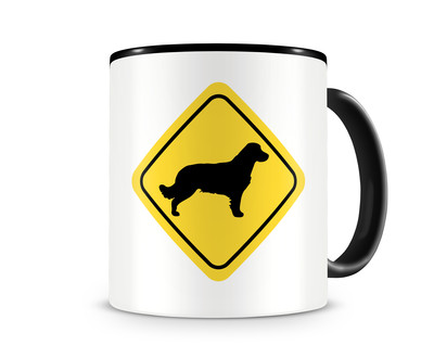 Tasse mit dem Motiv Golden Retriever Warnschild