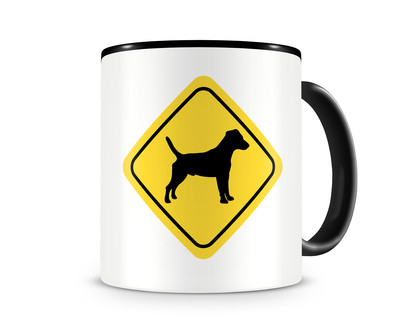 Tasse mit dem Motiv Jack Russell Terrier Warnschild