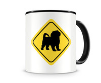 Tasse mit dem Motiv Malteser Warnschild Tasse Modellnummer  schwarz/schwarz