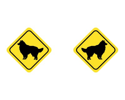 Tasse mit dem Motiv Collie Warnschild - Ansicht 2