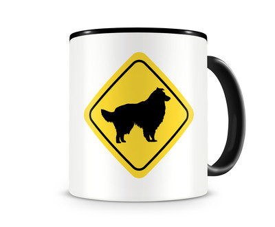 Tasse mit dem Motiv Collie Warnschild