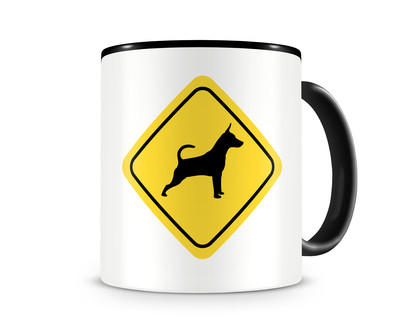 Tasse mit dem Motiv Zwergpinscher Warnschild