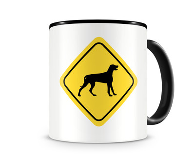 Tasse mit dem Motiv Weimaraner Warnschild Tasse