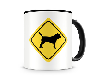 Tasse mit dem Motiv Beagle Warnschild