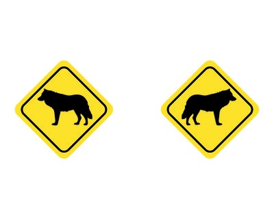 Tasse mit dem Motiv Wolf Warnschild - Ansicht 2