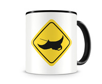 Tasse mit dem Motiv Rochen Warnschild Tasse Modellnummer  schwarz/schwarz