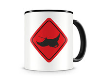 Tasse mit dem Motiv Rochen Warnschild Tasse Modellnummer  schwarz/rot