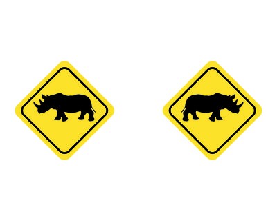 Tasse mit dem Motiv Nashorn Warnschild - Ansicht 2